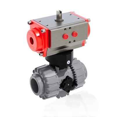 VKDAC/CP DA - ZAWÓR KULOWY 2-DROŻNY DUAL BLOCK® Z SIŁOWNIKIEM PNEUMATYCZNYM