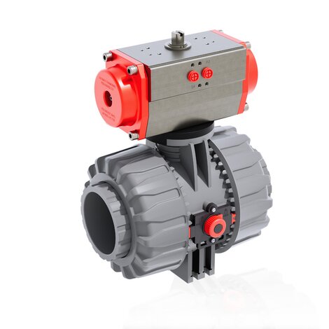 VKDIC/CP NC - ZAWÓR KULOWY 2-DROŻNY DUAL BLOCK® Z SIŁOWNIKIEM PNEUMATYCZNYM