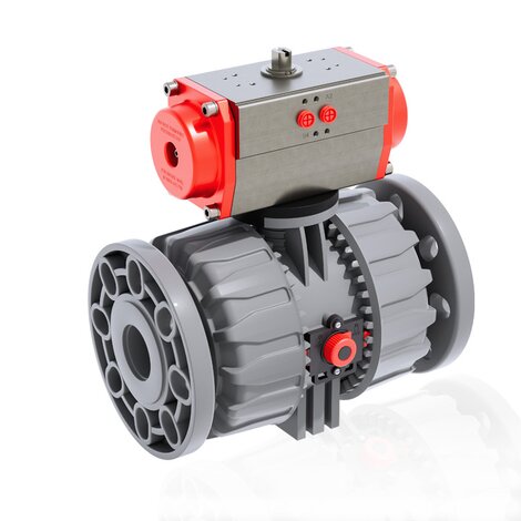 VKDOC/CP NO - ZAWÓR KULOWY 2-DROŻNY DUAL BLOCK® Z SIŁOWNIKIEM PNEUMATYCZNYM