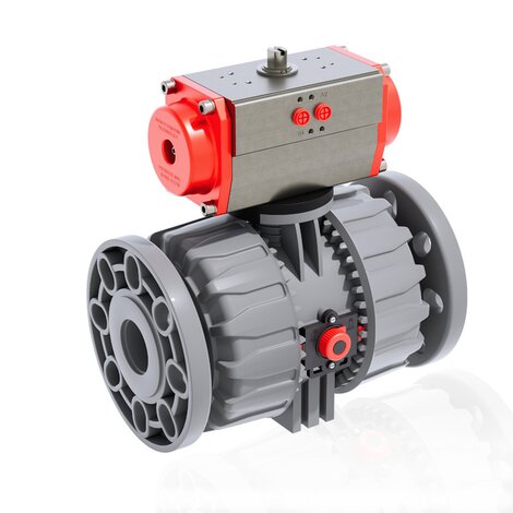 VKDOC/CP DA - ZAWÓR KULOWY 2-DROŻNY DUAL BLOCK® Z SIŁOWNIKIEM PNEUMATYCZNYM
