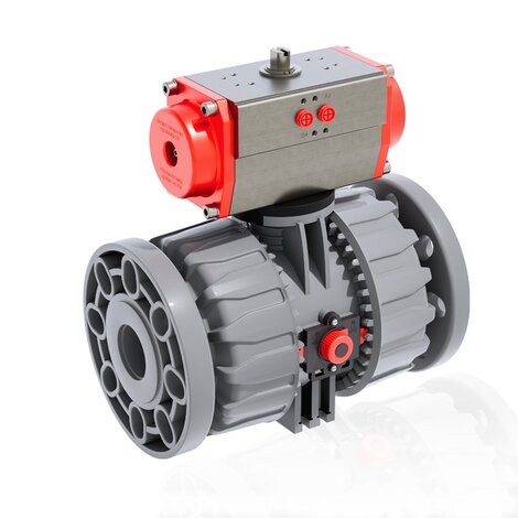 VKDOC/CP NO - ZAWÓR KULOWY 2-DROŻNY DUAL BLOCK® Z SIŁOWNIKIEM PNEUMATYCZNYM