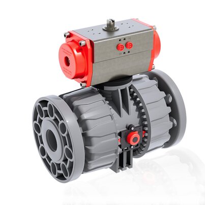 VKDOC/CP NC - ZAWÓR KULOWY 2-DROŻNY DUAL BLOCK® Z SIŁOWNIKIEM PNEUMATYCZNYM