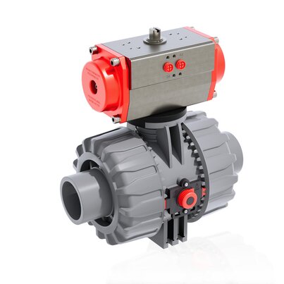 VKDDC/CP NC - ZAWÓR KULOWY 2-DROŻNY DUAL BLOCK® Z SIŁOWNIKIEM PNEUMATYCZNYM