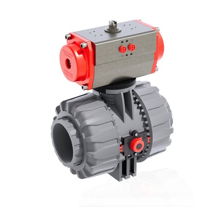VKDNC/CP NO - ZAWÓR KULOWY 2-DROŻNY DUAL BLOCK® Z SIŁOWNIKIEM PNEUMATYCZNYM