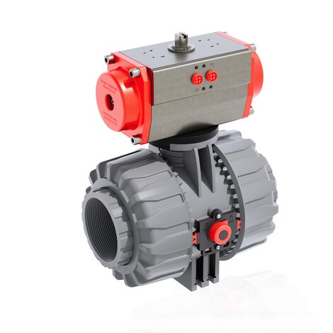 VKDNC/CP NC - ZAWÓR KULOWY 2-DROŻNY DUAL BLOCK® Z SIŁOWNIKIEM PNEUMATYCZNYM