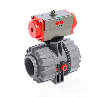 VKDNC/CP DA - ZAWÓR KULOWY 2-DROŻNY DUAL BLOCK® Z SIŁOWNIKIEM PNEUMATYCZNYM