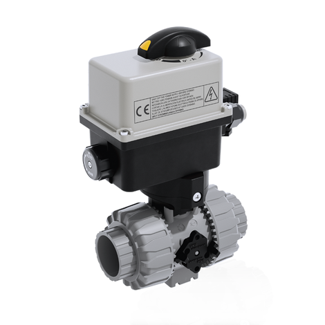 VKDIC/CE 24 V AC/DC - ZAWÓR KULOWY 2-DROŻNY DUAL BLOCK® Z SIŁOWNIKIEM ELEKTRYCZNYM