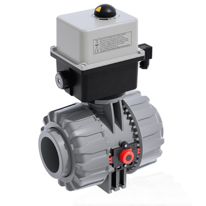 VKDAC/CE 24 V AC/DC - ZAWÓR KULOWY 2-DROŻNY DUAL BLOCK® Z SIŁOWNIKIEM ELEKTRYCZNYM