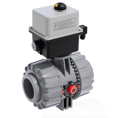 VKDAC/CE 24 V AC/DC - ZAWÓR KULOWY 2-DROŻNY DUAL BLOCK® Z SIŁOWNIKIEM ELEKTRYCZNYM