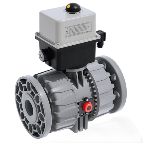 VKDOC/CE 24 V AC/DC - ZAWÓR KULOWY 2-DROŻNY DUAL BLOCK® Z SIŁOWNIKIEM ELEKTRYCZNYM