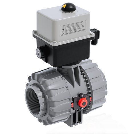 VKDNC/CE 24 V AC/DC - ZAWÓR KULOWY 2-DROŻNY DUAL BLOCK® Z SIŁOWNIKIEM ELEKTRYCZNYM