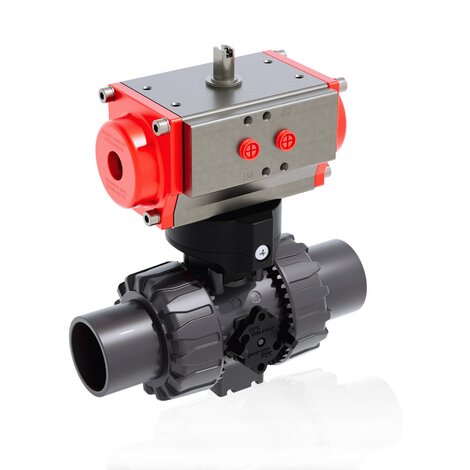 VKDJV/CP NC - ZAWÓR KULOWY 2-DROŻNY DUAL BLOCK® Z SIŁOWNIKIEM PNEUMATYCZNYM