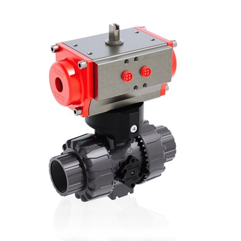 VKDNV/CP NC - ZAWÓR KULOWY 2-DROŻNY DUAL BLOCK® Z SIŁOWNIKIEM PNEUMATYCZNYM