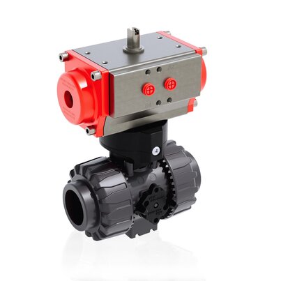 VKDAV/CP DA - ZAWÓR KULOWY 2-DROŻNY DUAL BLOCK® Z SIŁOWNIKIEM PNEUMATYCZNYM