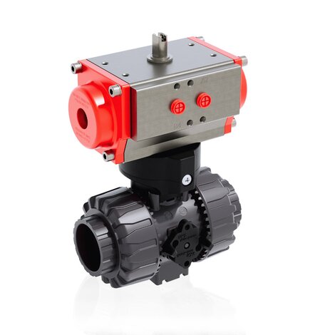 VKDLV/CP DA - ZAWÓR KULOWY 2-DROŻNY DUAL BLOCK® Z SIŁOWNIKIEM PNEUMATYCZNYM
