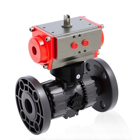 VKDOV/CP DA - ZAWÓR KULOWY 2-DROŻNY DUAL BLOCK® Z SIŁOWNIKIEM PNEUMATYCZNYM
