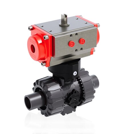 VKDDV/CP NC - ZAWÓR KULOWY 2-DROŻNY DUAL BLOCK® Z SIŁOWNIKIEM PNEUMATYCZNYM