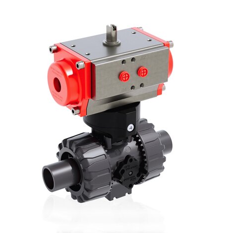 VKDDV/CP DA - ZAWÓR KULOWY 2-DROŻNY DUAL BLOCK® Z SIŁOWNIKIEM PNEUMATYCZNYM