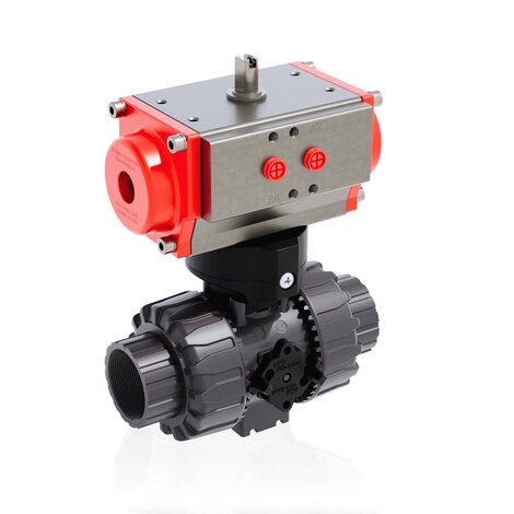 VKDFV/CP NO - ZAWÓR KULOWY 2-DROŻNY DUAL BLOCK® Z SIŁOWNIKIEM PNEUMATYCZNYM