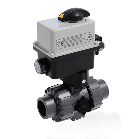 VKRAV/CE 24 V AC/DC 4-20 mA - ZAWÓR KULOWY REGULACYJNY DUAL BLOCK® Z SIŁOWNIKIEM ELEKTRYCZNYM