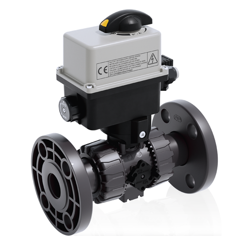 VKROAV/CE 24 V AC/DC 4-20 mA - ZAWÓR KULOWY REGULACYJNY DUAL BLOCK® Z SIŁOWNIKIEM ELEKTRYCZNYM