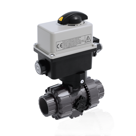 VKDFV/CE 24 V AC/DC - ZAWÓR KULOWY 2-DROŻNY DUAL BLOCK® Z SIŁOWNIKIEM ELEKTRYCZNYM