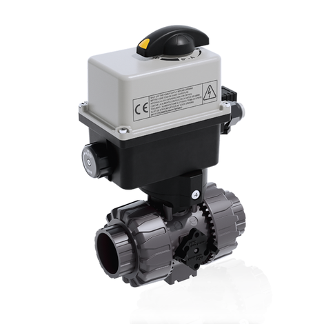 VKDIV/CE 24 V AC/DC - ZAWÓR KULOWY 2-DROŻNY DUAL BLOCK® Z SIŁOWNIKIEM ELEKTRYCZNYM