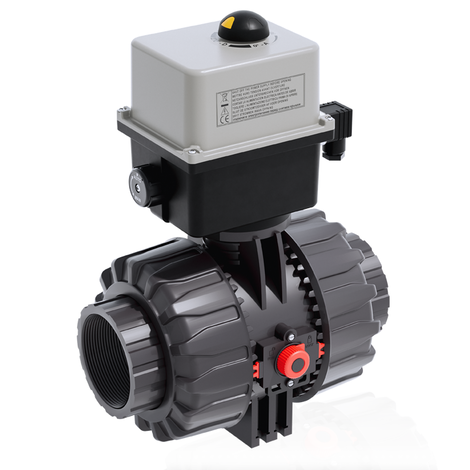 VKDGV/CE 24 V AC/DC - ZAWÓR KULOWY 2-DROŻNY DUAL BLOCK® Z SIŁOWNIKIEM ELEKTRYCZNYM