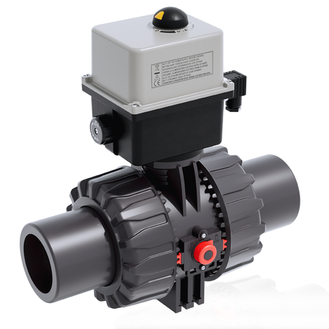 VKDJV/CE 90-240 V AC - ZAWÓR KULOWY 2-DROŻNY DUAL BLOCK® Z SIŁOWNIKIEM ELEKTRYCZNYM