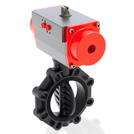 FEOV/CP NO DN 200 - PRZEPUSTNICA MIĘDZYKOŁNIERZOWA Z SIŁOWNIKIEM PNEUMATYCZNYM