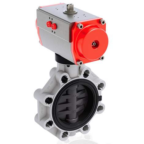 FKOV/CP DA DN 80-200 - PRZEPUSTNICA MIĘDZYKOŁNIERZOWA Z SIŁOWNIKIEM PNEUMATYCZNYM