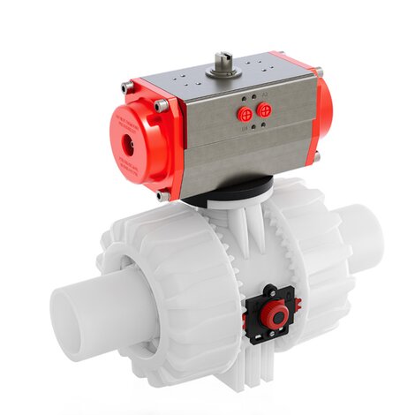 VKDBF/CP NC - ZAWÓR KULOWY 2-DROŻNY DUAL BLOCK® Z SIŁOWNIKIEM PNEUMATYCZNYM