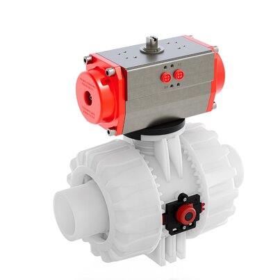 VKDDF/CP NO - ZAWÓR KULOWY 2-DROŻNY DUAL BLOCK® Z SIŁOWNIKIEM PNEUMATYCZNYM