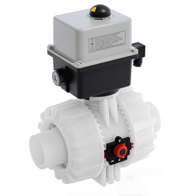 VKDDF/CE 24 V AC/DC - ZAWÓR KULOWY 2-DROŻNY DUAL BLOCK® Z SIŁOWNIKIEM ELEKTRYCZNYM
