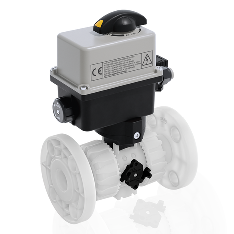 VKDOF/CE 24 V AC/DC - ZAWÓR KULOWY 2-DROŻNY DUAL BLOCK® Z SIŁOWNIKIEM ELEKTRYCZNYM
