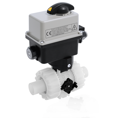 VKDDF/CE 24 V AC/DC - ZAWÓR KULOWY 2-DROŻNY DUAL BLOCK® Z SIŁOWNIKIEM ELEKTRYCZNYM