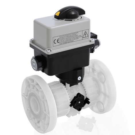 VKROF/CE 24 V AC/DC 4-20 mA - ZAWÓR KULOWY REGULACYJNY DUAL BLOCK® Z SIŁOWNIKIEM ELEKTRYCZNYM