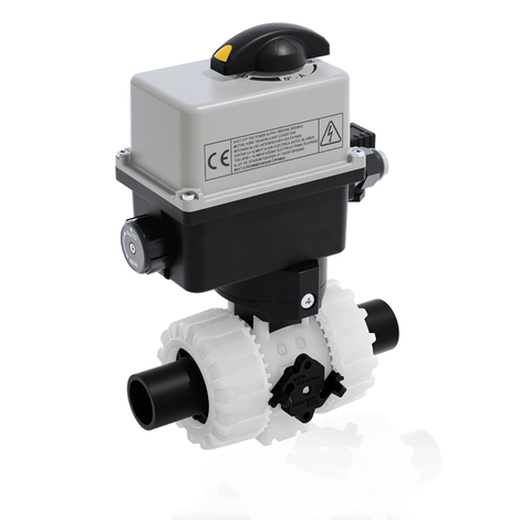 VKRBF/CE 90-240 V AC 4-20 mA - ZAWÓR KULOWY REGULACYJNY DUAL BLOCK® Z SIŁOWNIKIEM ELEKTRYCZNYM