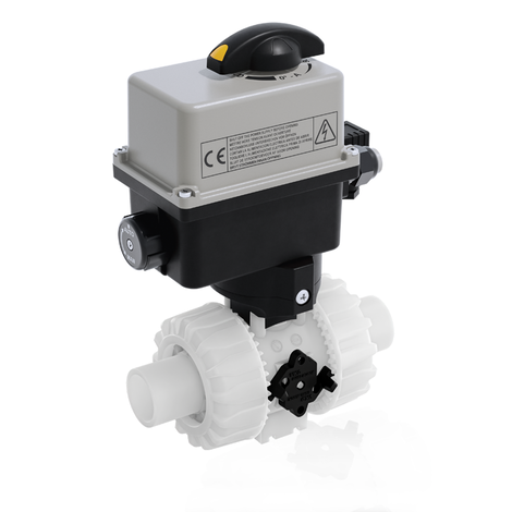 VKRDF/CE 24 V AC/DC 4-20 mA - ZAWÓR KULOWY REGULACYJNY DUAL BLOCK® Z SIŁOWNIKIEM ELEKTRYCZNYM