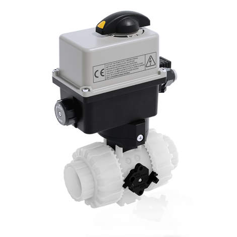 VKRIF/CE 24 V AC/DC 4-20 mA - ZAWÓR KULOWY REGULACYJNY DUAL BLOCK® Z SIŁOWNIKIEM ELEKTRYCZNYM