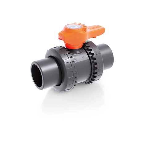 Render della valvola a sfera a 2 vie Easyfit VXEJV - DN 10:50 in PVC-U