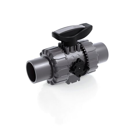 Render della valvola a sfera a 2 vie DUAL BLOCK® VKDJV - DN 10:50 in PVC-U