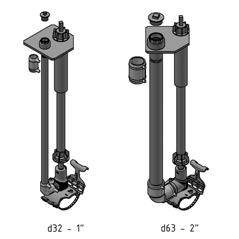 Purge stack GAB for venting PE-HD gas pipes