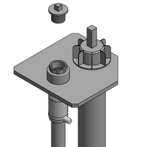 Purge stack GAB for venting PE-HD gas pipes